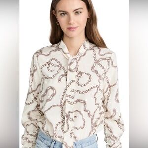 Veronica Beard Tie Front Silk Blouse